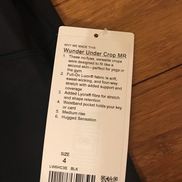 lululemon NWT Black wunder under crops mid rise 4 - Picture 4 of 7